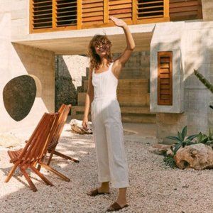 Madewell White Seamed Denim Jumpsuit 0T